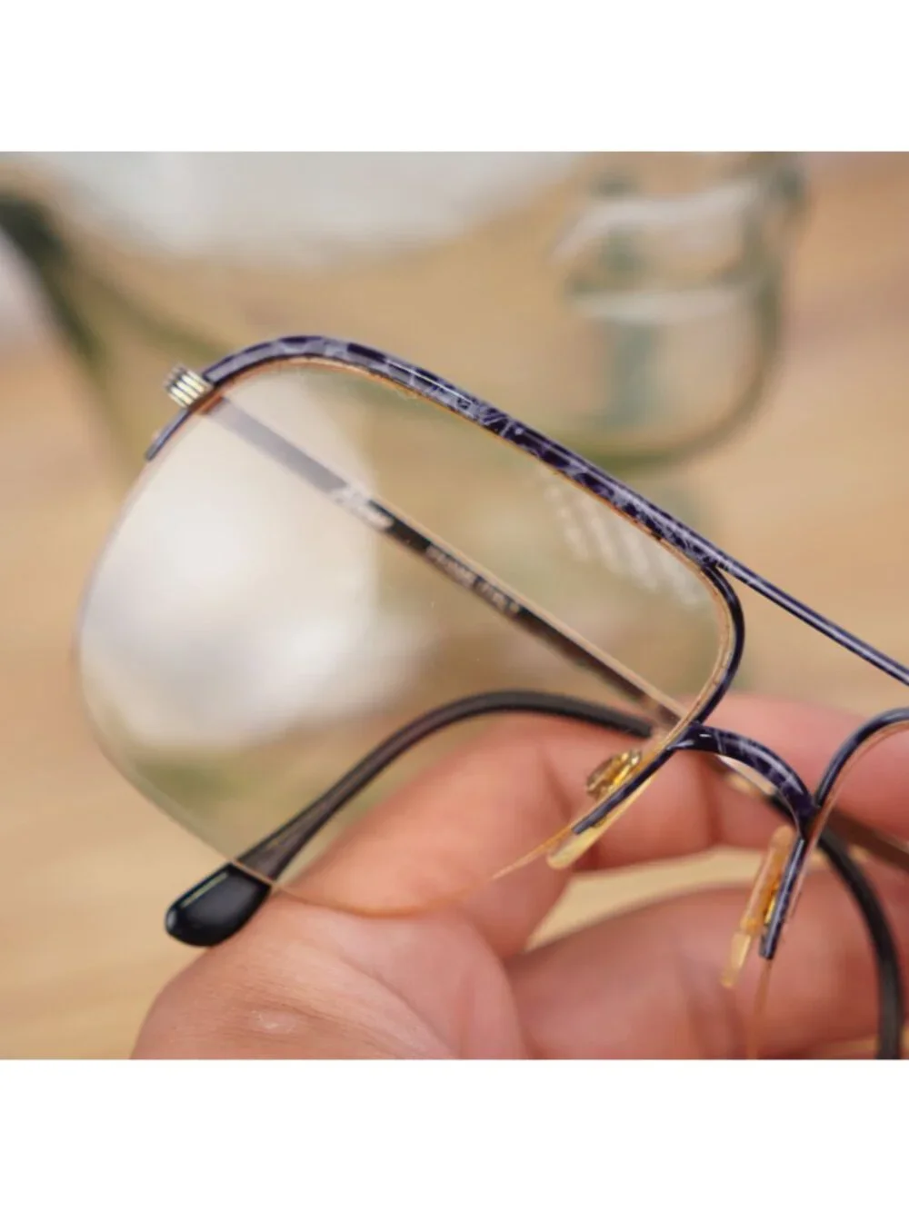 VTG Revue R2040 Aviator Glasses W/ Marbled Purple Pattern Frame Only 60-16 Italy